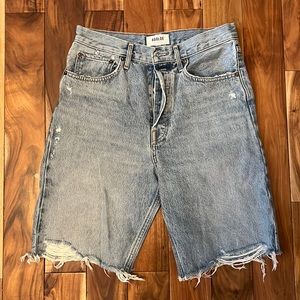 Agolde | NWT 90's Mid-Rise Loose Distressed Button Fly Denim Shorts Size 26
